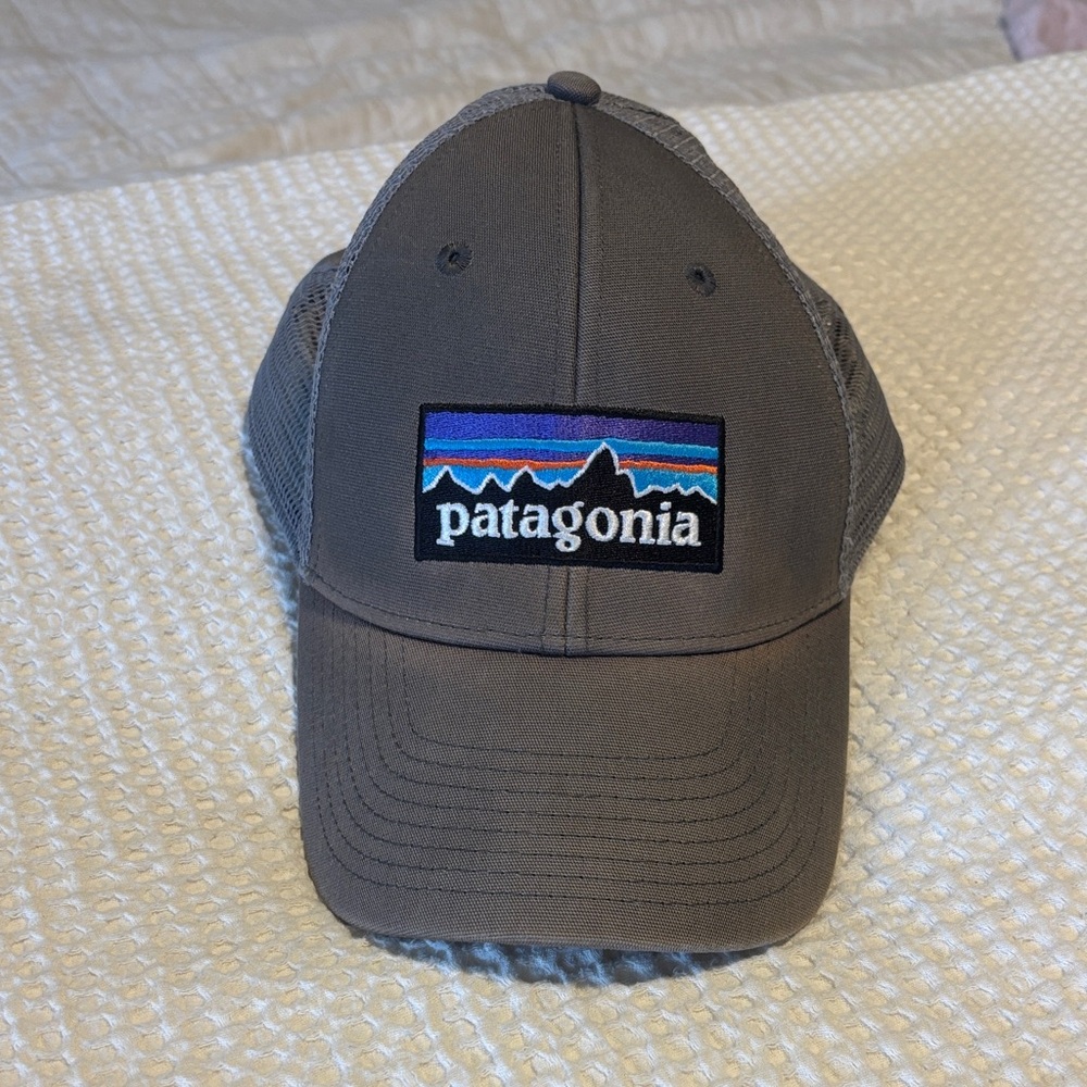 Patagonia Gray Trucker Hat with Logo Patch
